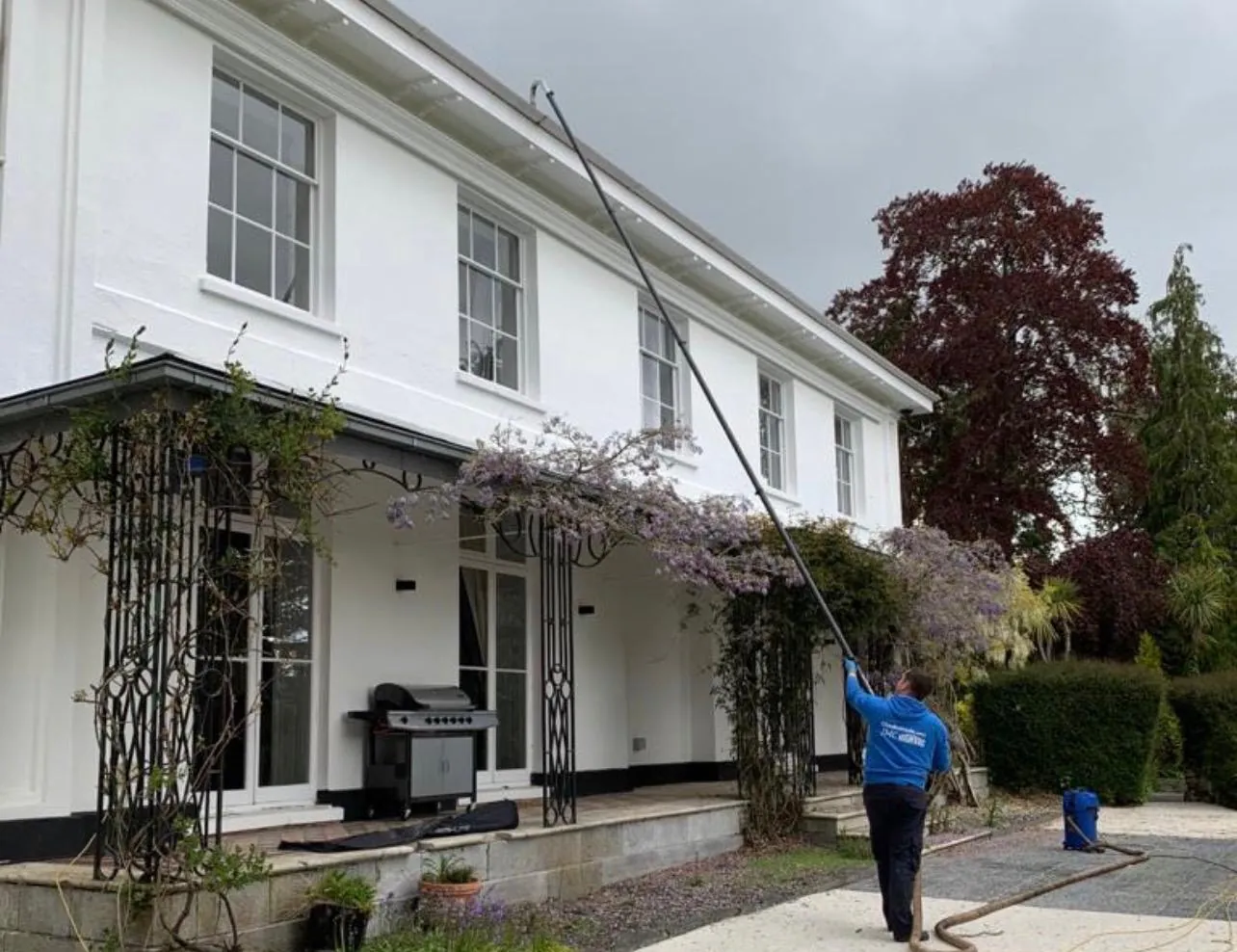 HIGHVAC clearing gutters at a residential property